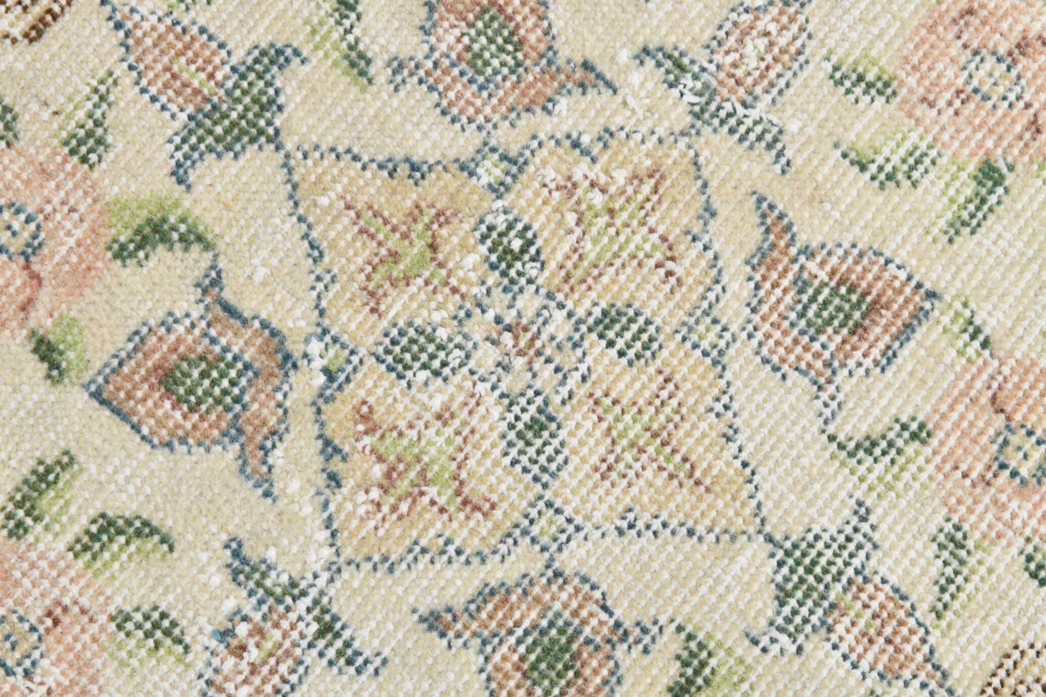 Light Yellow & Brown Turkish Rug, 114x204Cm