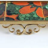 Unique Wall Shelf With Ceramic Tiles By Ditta Abrhamova, Czechoslovakia 196