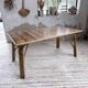 1950s rattan table with ceramic top