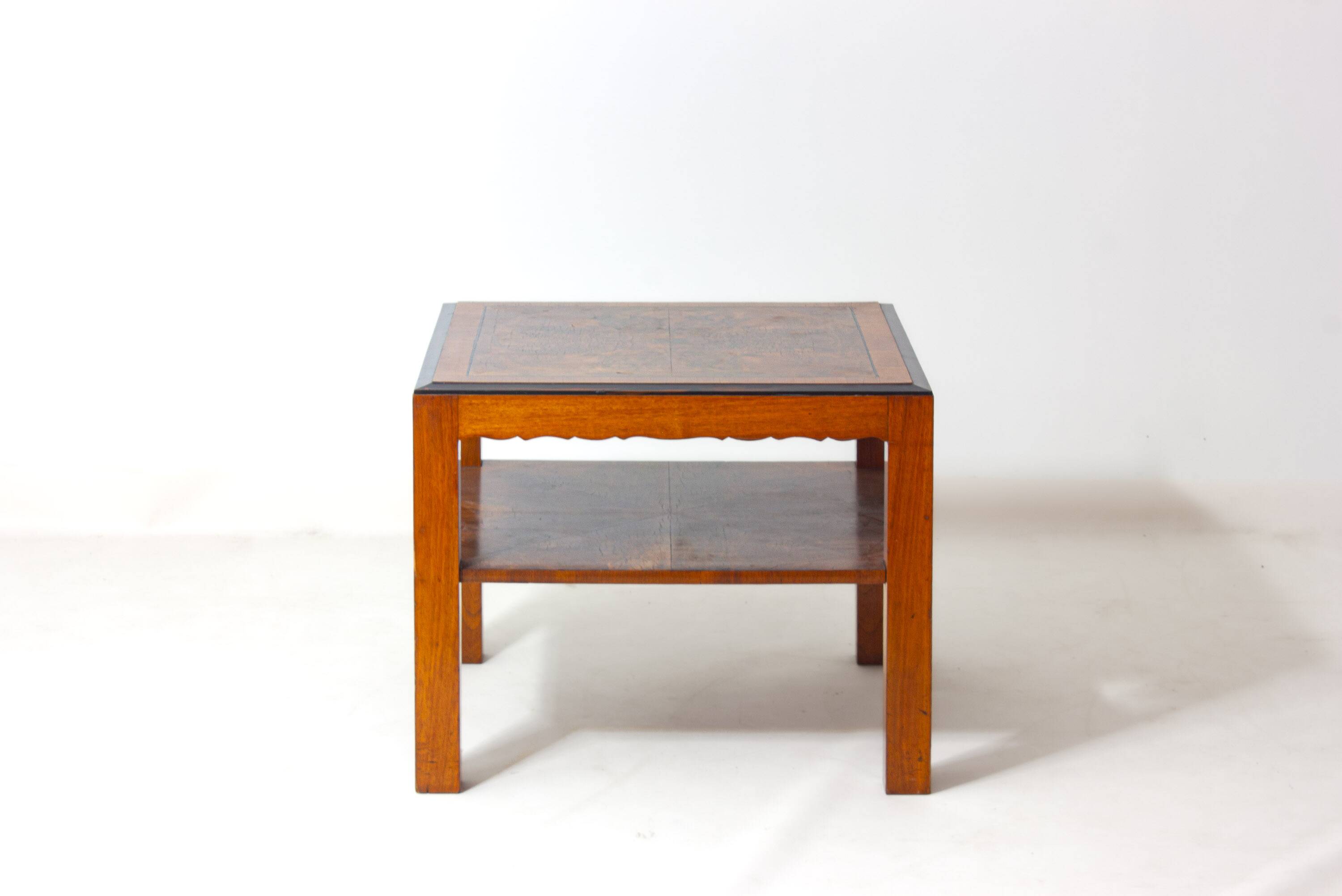 Burlwood art deco table