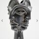 Vase sculpture with four faces by Jean Marais Vallauris