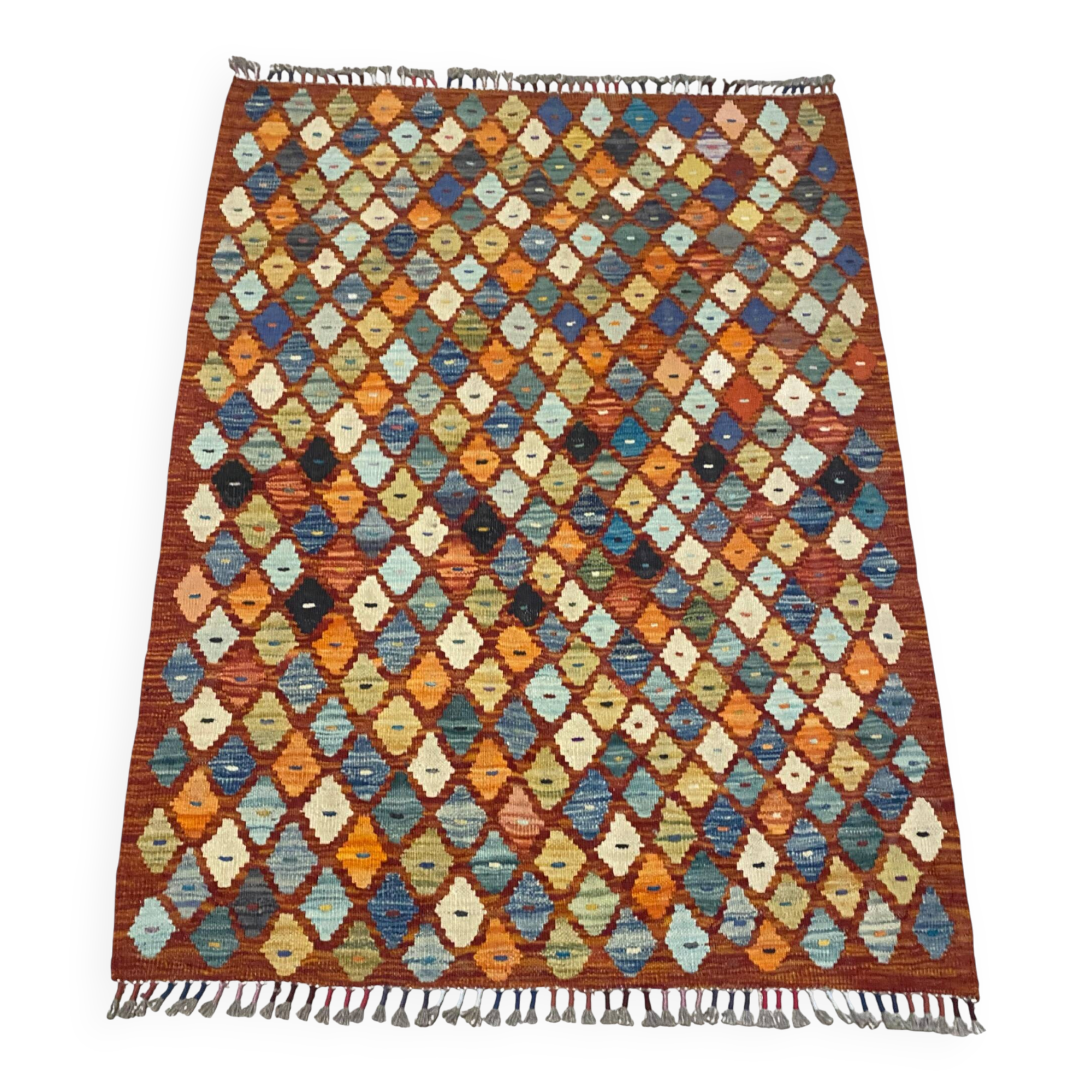 Tapis kilim afghan fait main 148 x 109 cm