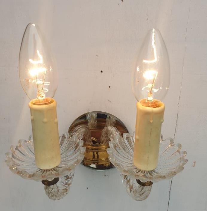Applique 2 bras verre Murano vintage 1950