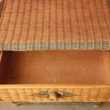 Two-tone rattan chest of drawers