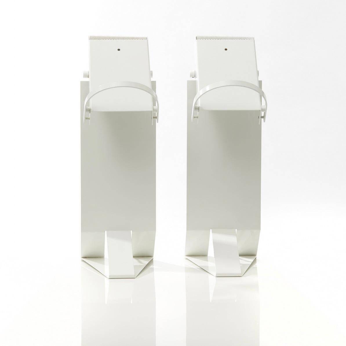 Pair of Vintage Italian Postmodern Loft  Table Lamps in Metal