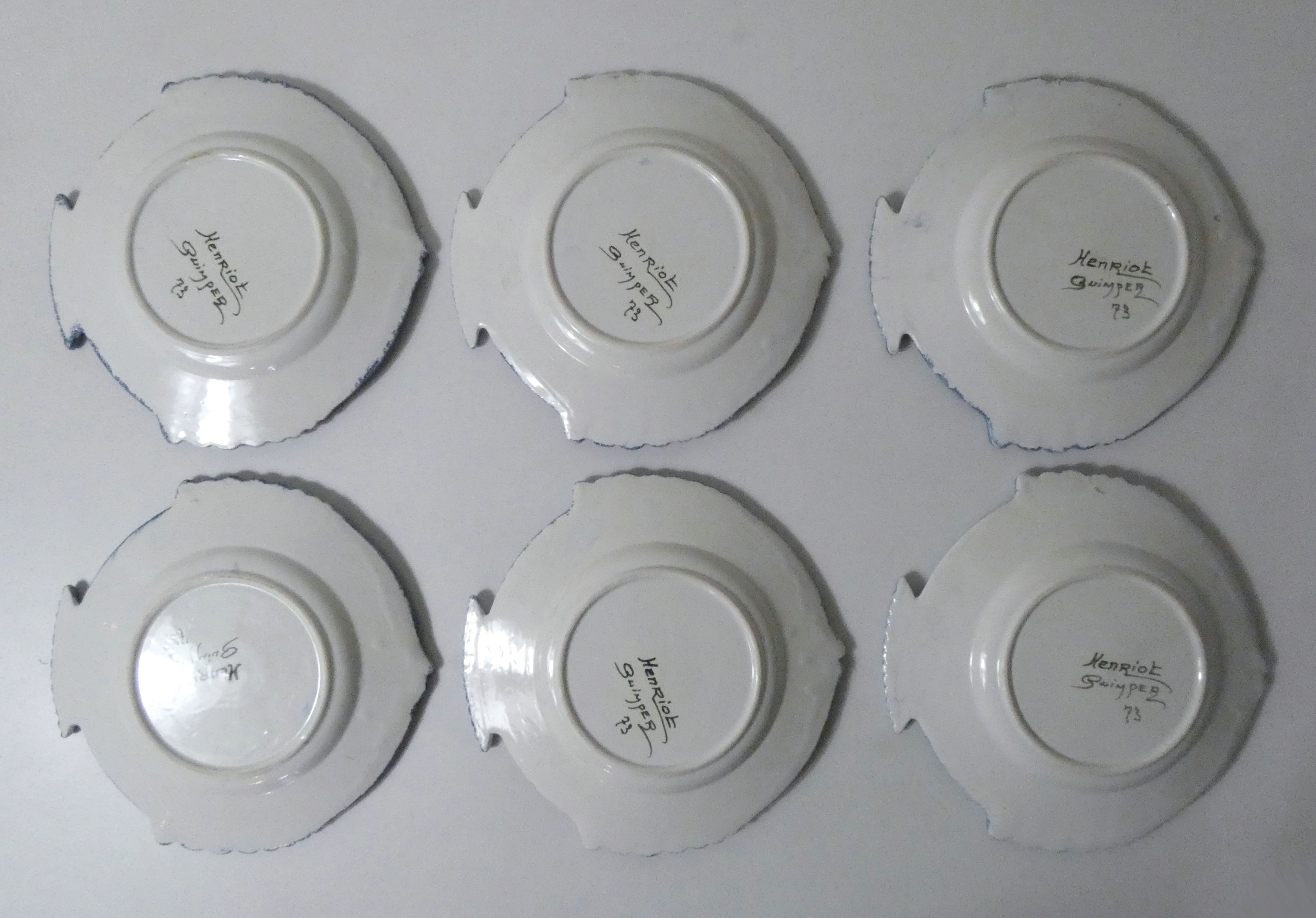 Henriot Quimper 6 fish plates (lot n°2)