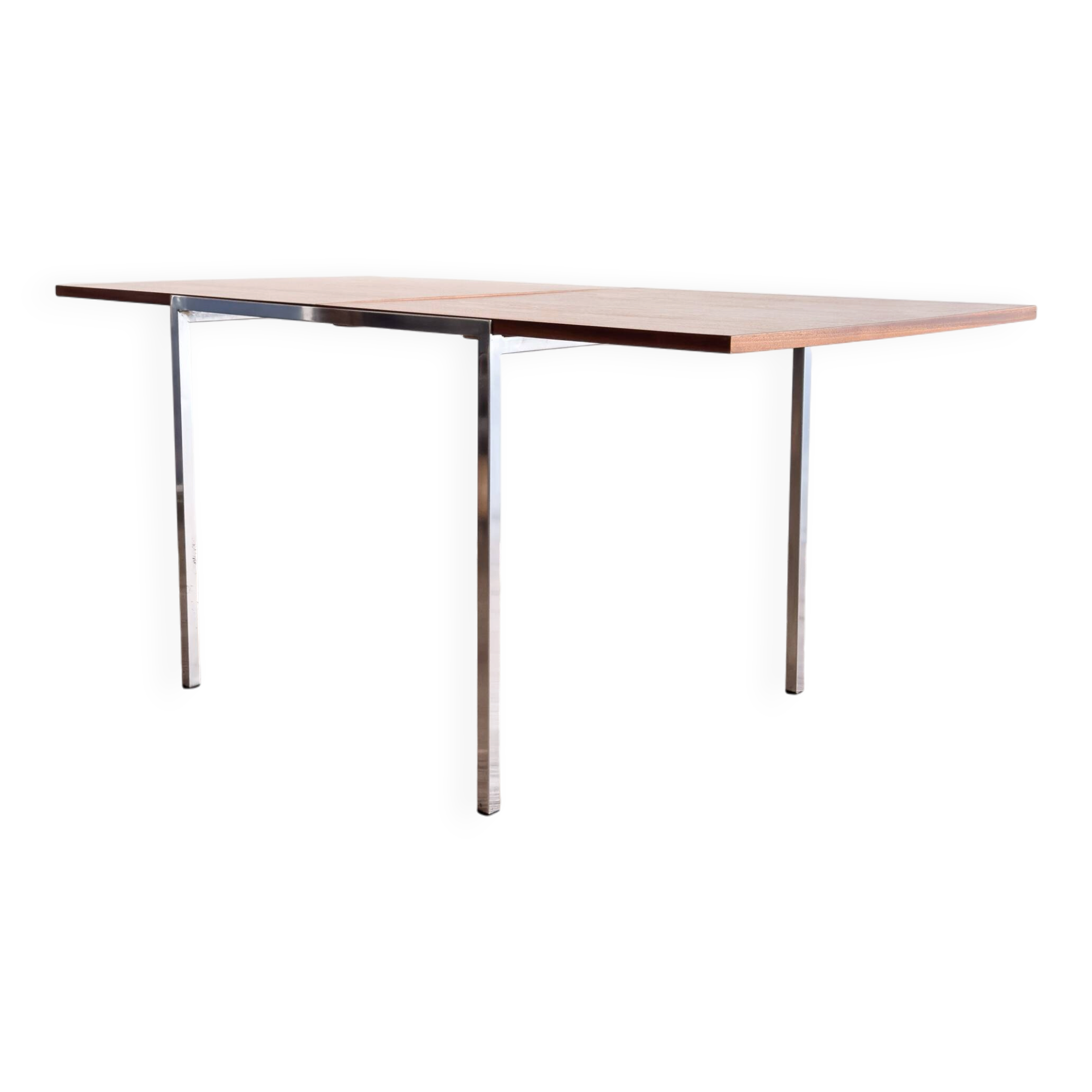 Table extensible par Wilhelm Renz en teck et chrome, Mid Century design
