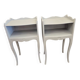 Light grey patinated bedside tables