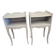 Light grey patinated bedside tables