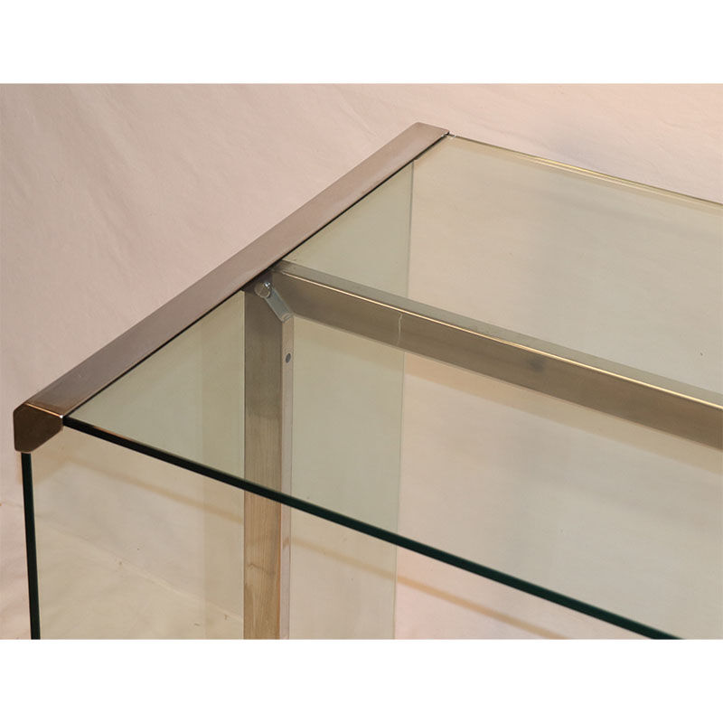 Gallotti and Radice design desk in glass and chrome 1970
