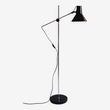 Lampe de lecture au sol réglable IKEA vintage noire - Design inspiré de Stilnovo des années 1980.