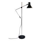 Black vintage IKEA adjustable floor reading lamp - Stilnovo inspired design from the 1980s.