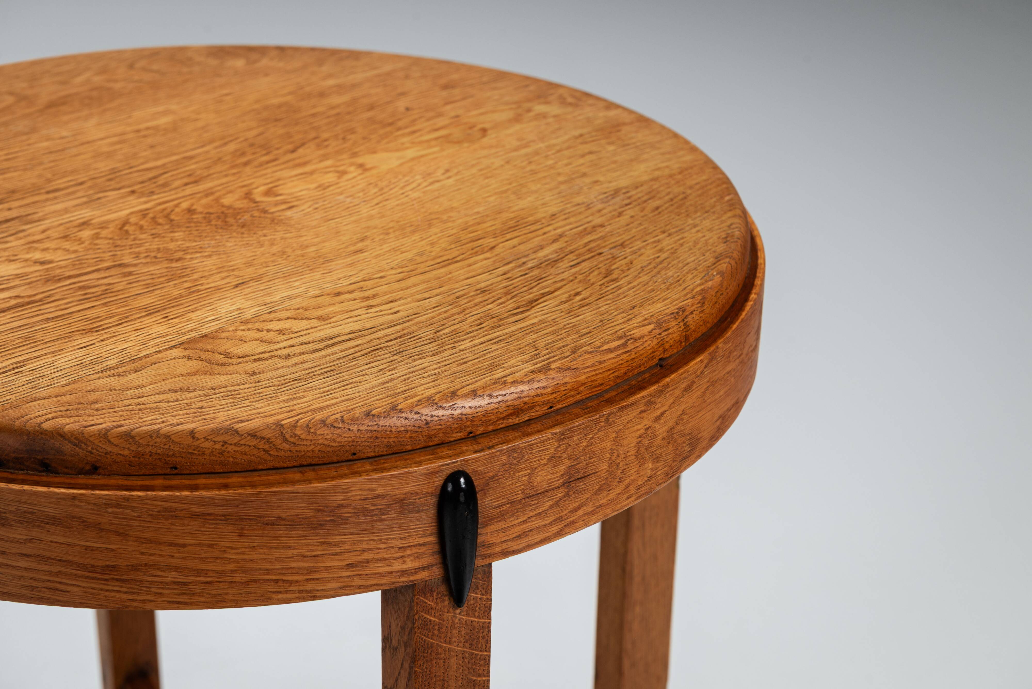 Art Deco Amsterdamse School round sidetable