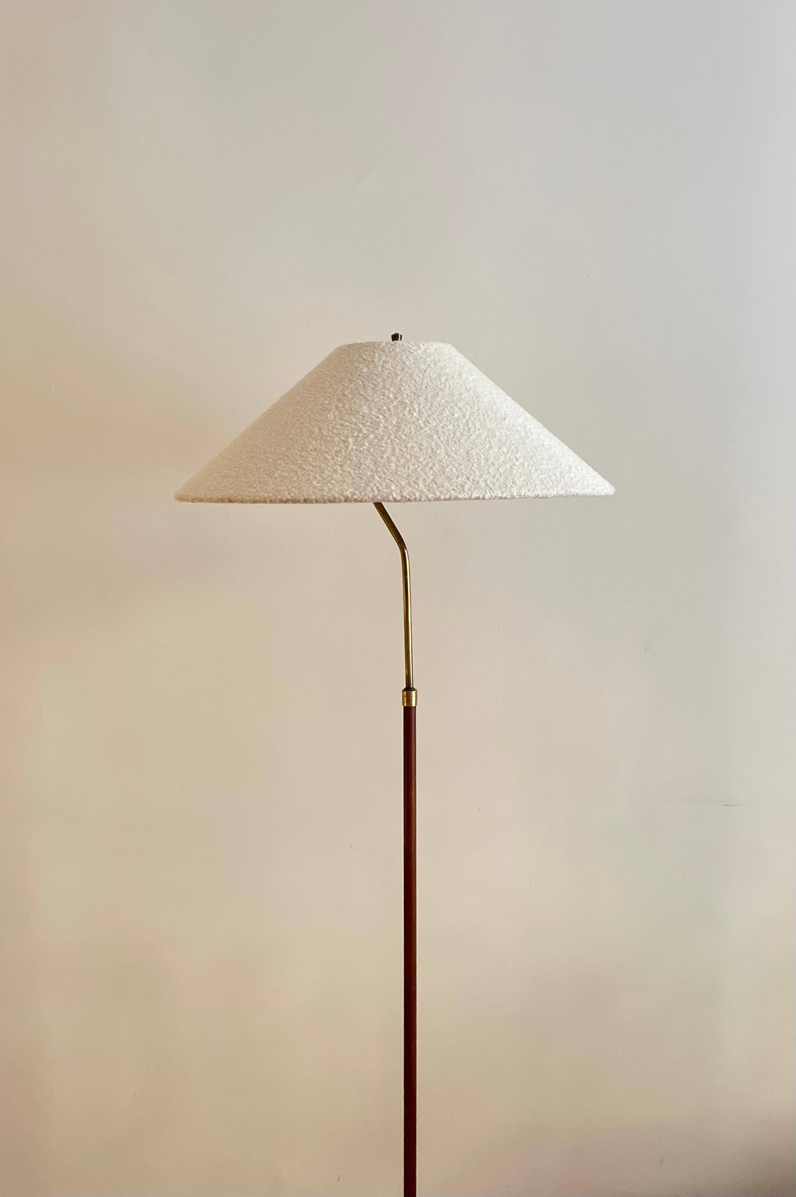Teak and Brass Floor Lamp by Bergboms