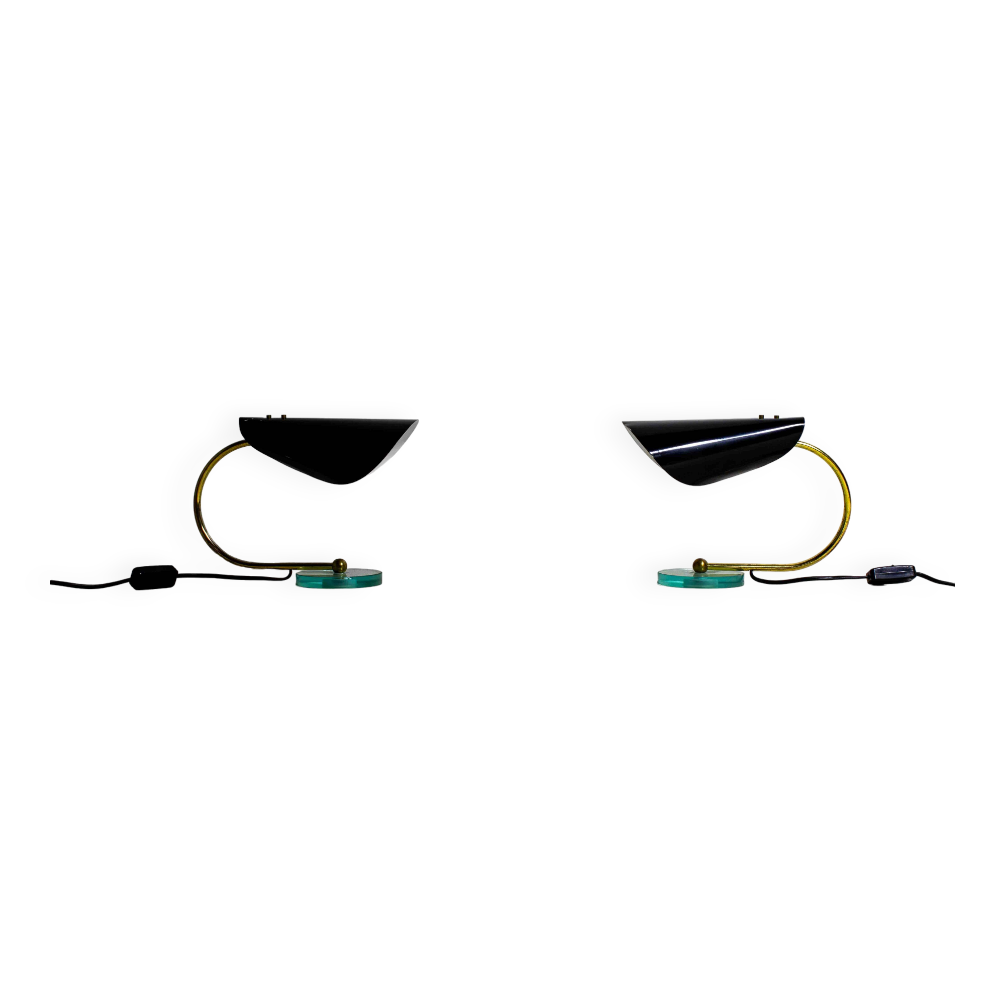 Stylish pair of Italian table lights, 1960s