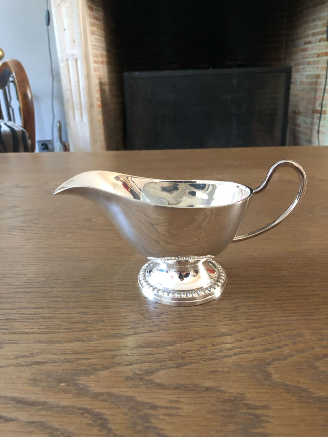 Silver metal saucepan
