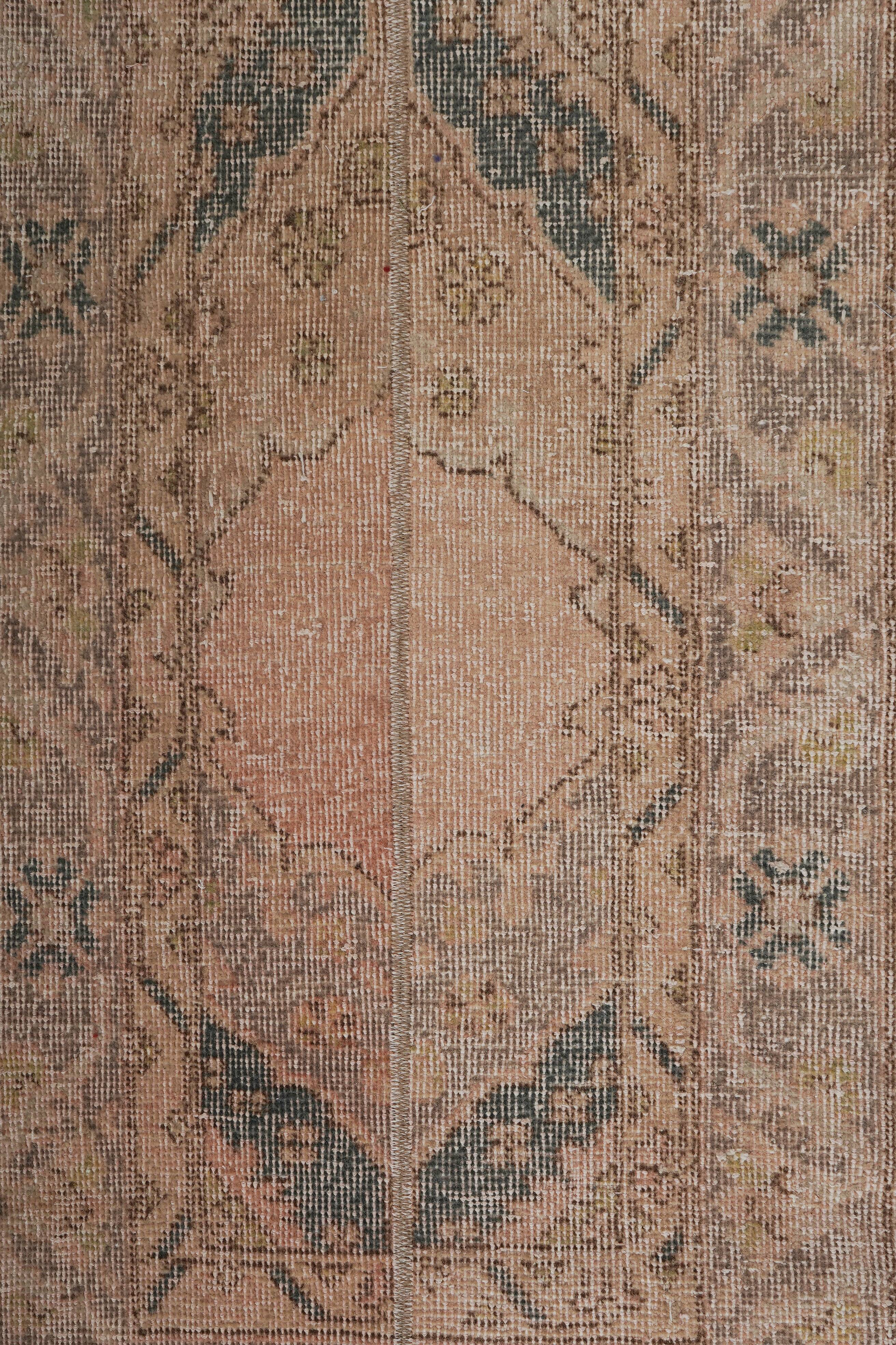 Vintage Turkish Oushak Rug Handwoven 56 x 396cm