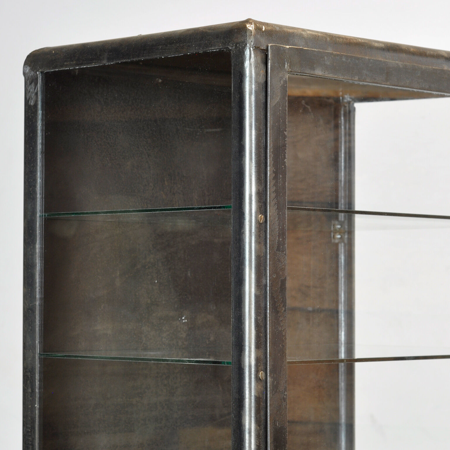 Polished iron medicine cabinet, 1950s