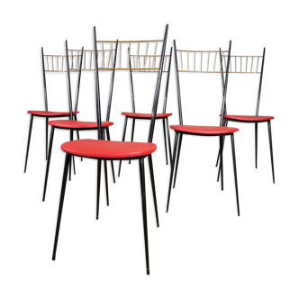 Ensemble de 6 chaises, années 1950