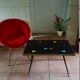 Table basse avec pieds compas