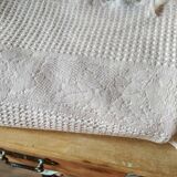 Bedspread in woven white cotton, double bed