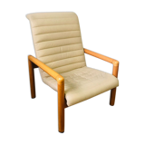 80s cream leather armchair Flàttoto