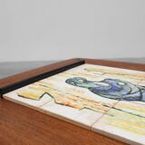 Coffee Table model 210, teak wood and ceramic,by Alfred Hendrickx, Belform