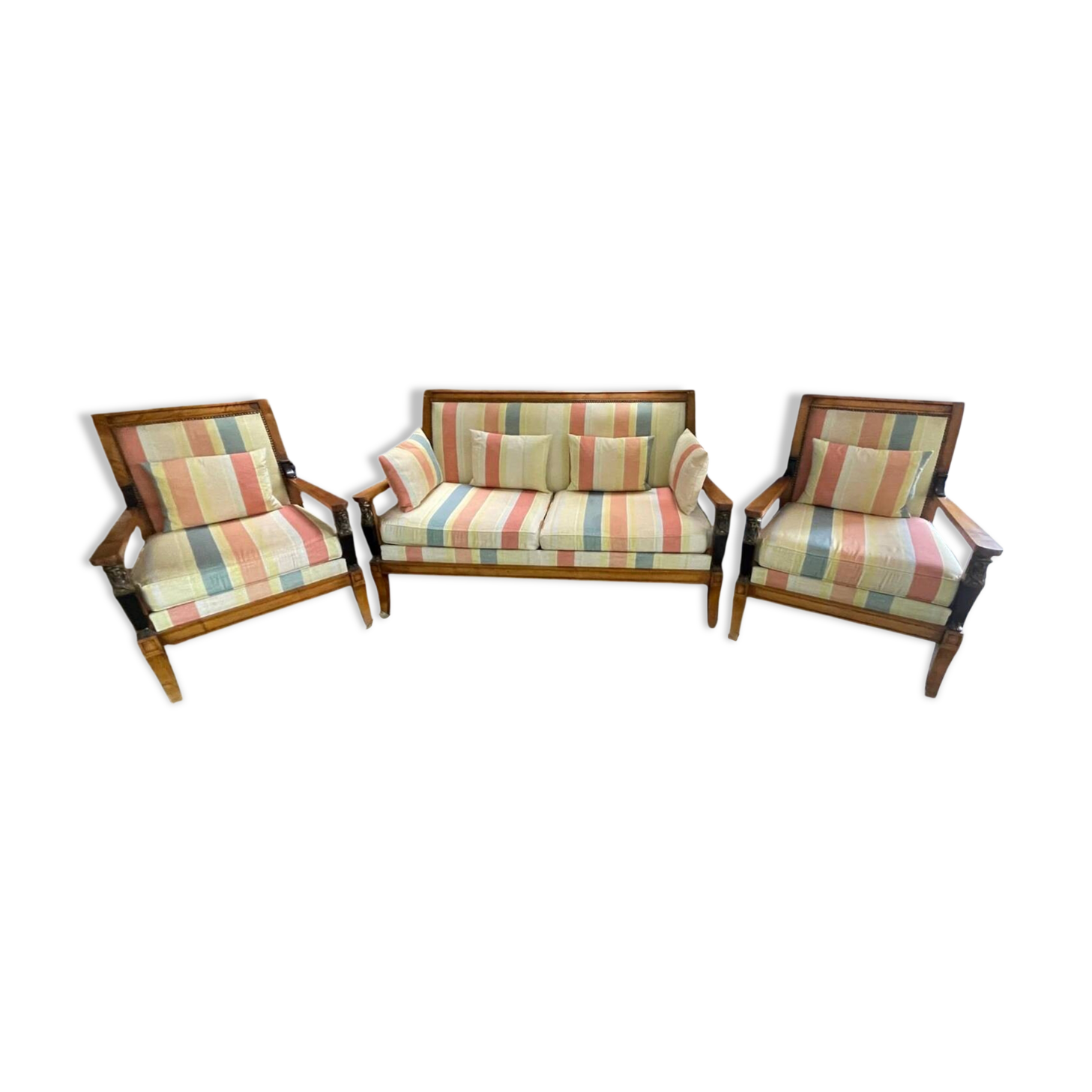 Empire sofa and 2 armchairs, return from Egypt