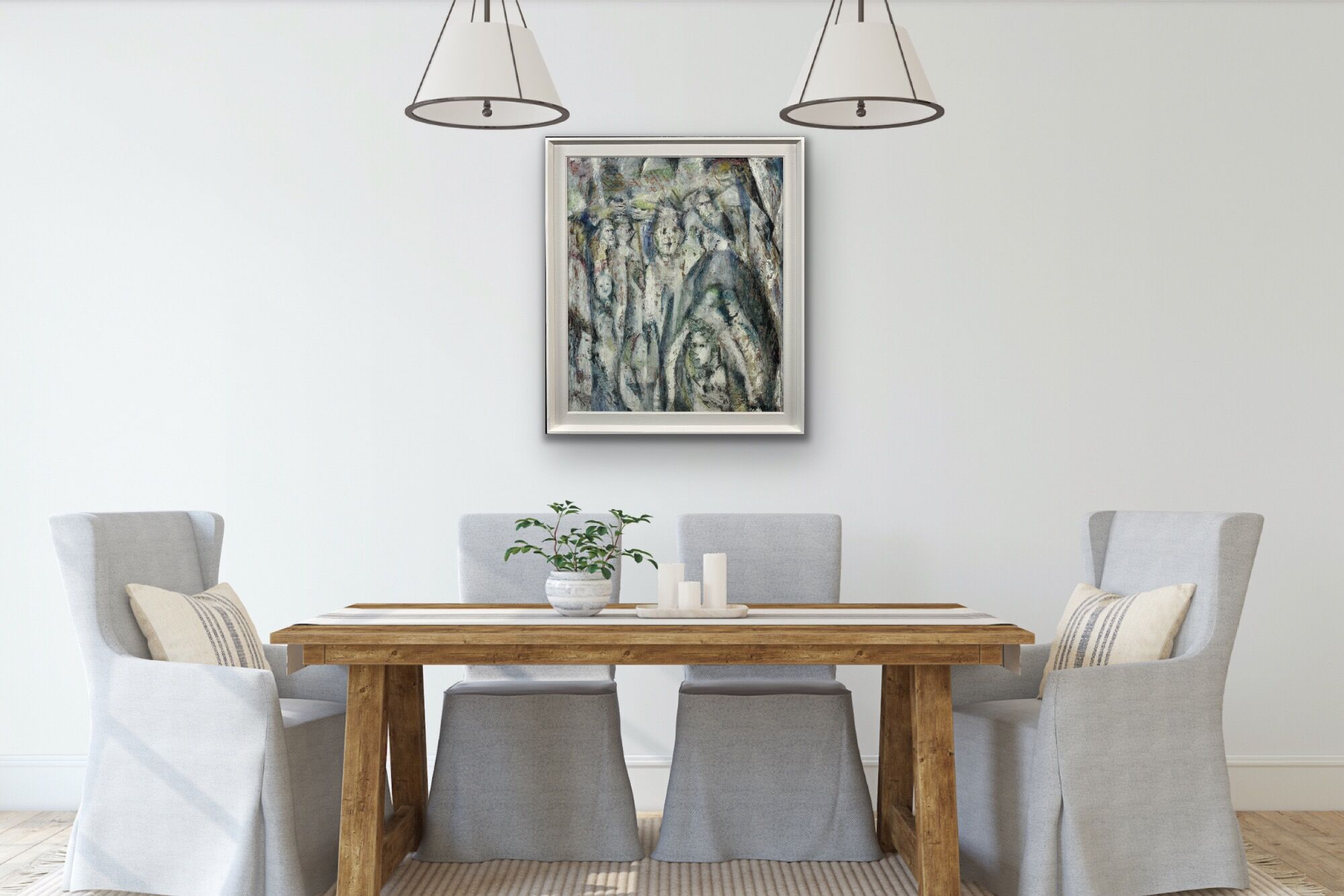 "Enigma" oil on board framed by Meryl watts