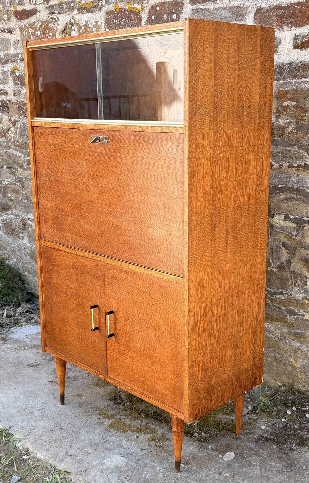Vintage oak secretary – Scandinavian design – 1950s/60s