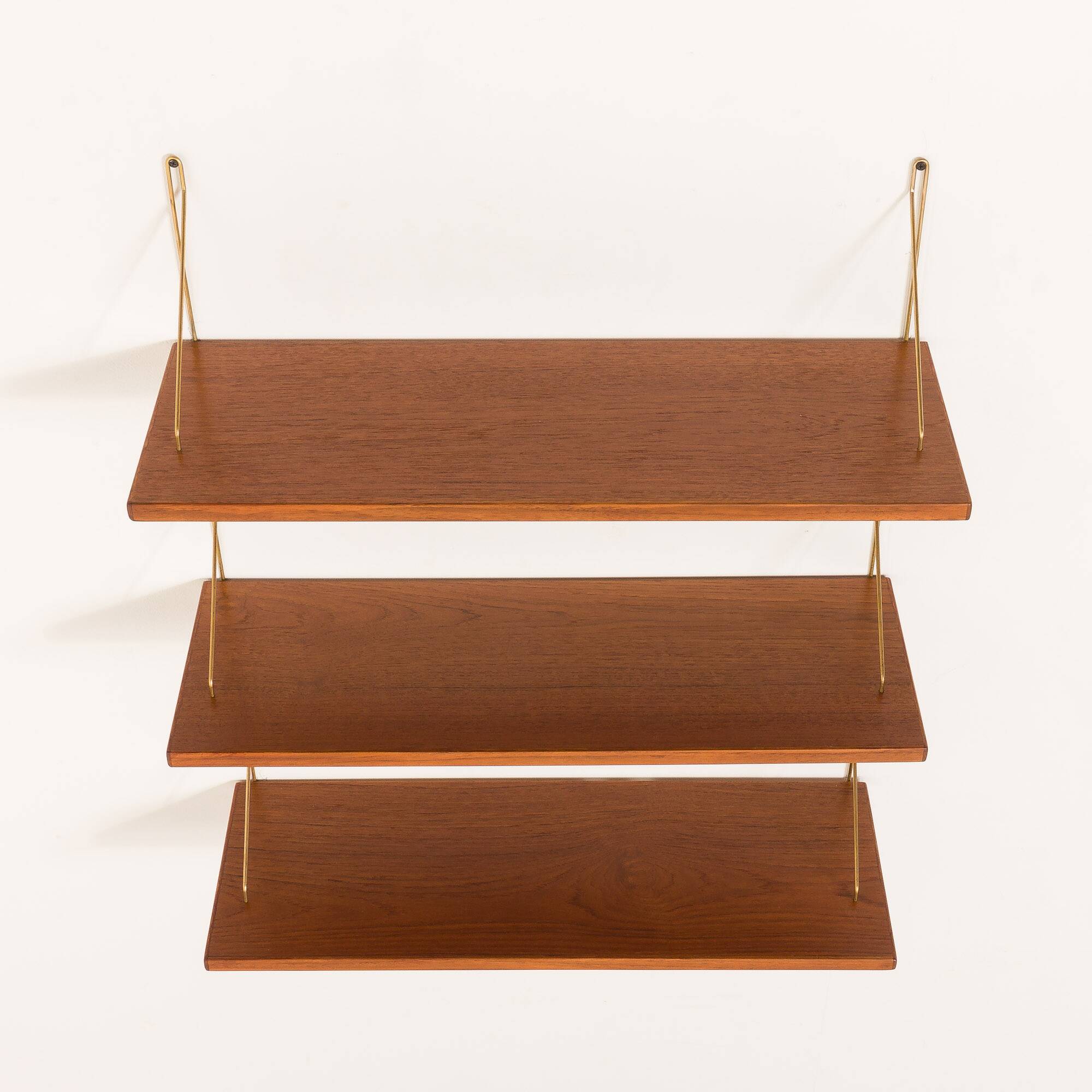 Danish mid century teak  floating shelves, set of 3 1960s