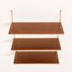 Danish mid century teak  floating shelves, set of 3 1960s