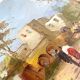 Huile 1950 mise sous verr, cadre bois doré