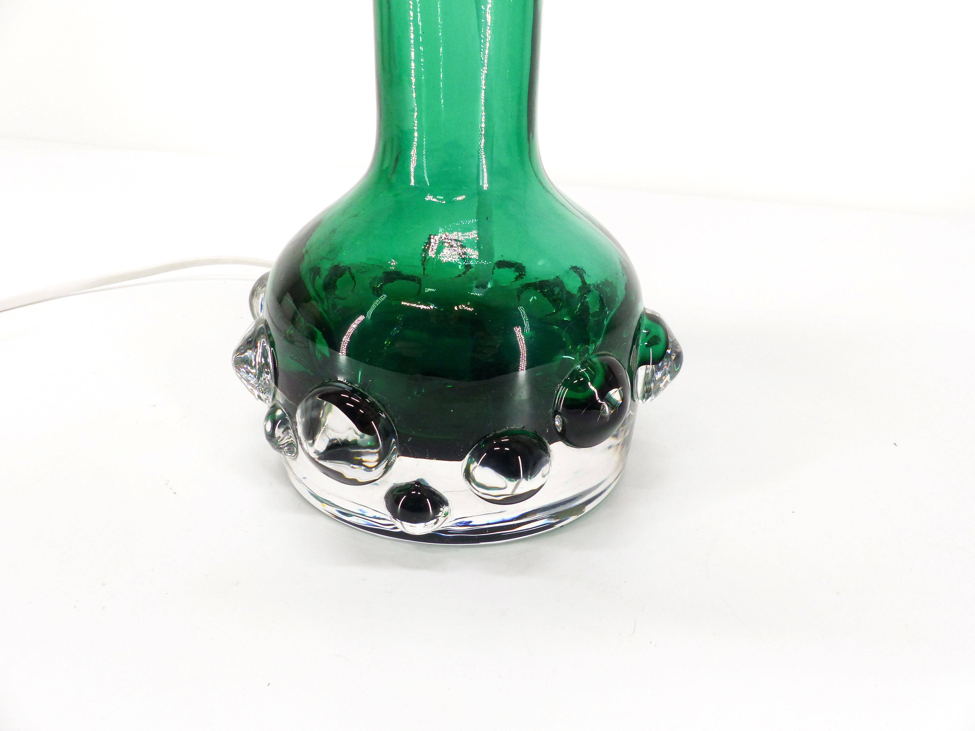 Lampe scandinave brutaliste Kosta en verre Hans-Owe Sandeberg Suède 1960
