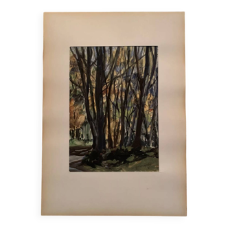 Jean Jacques GRUNENWALD (1911 - 1982) - Gouache - Forest Landscape