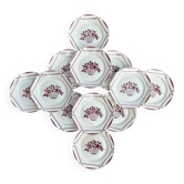 Set of 12 flat plates Badonviller, model "Armor"