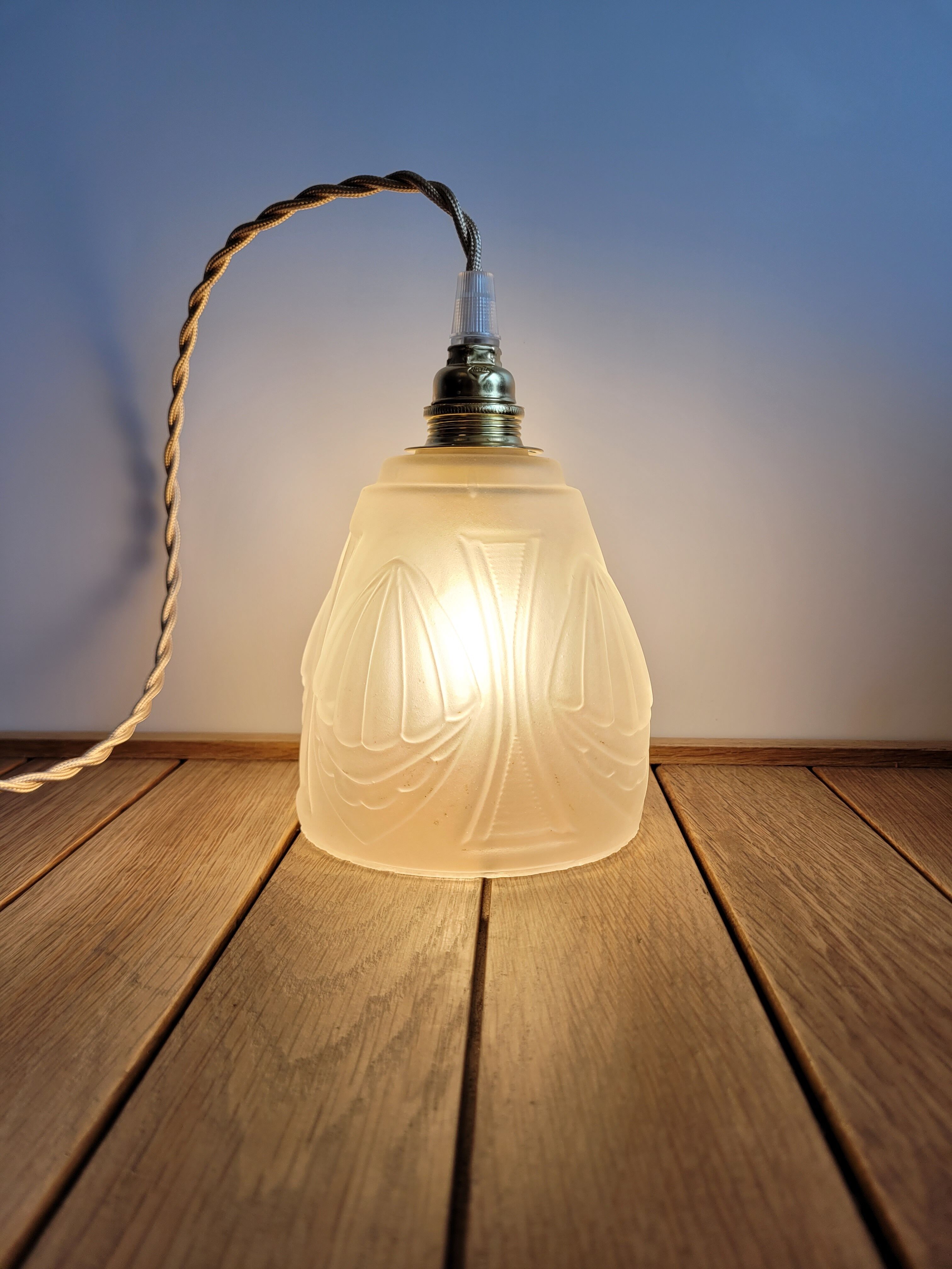 Pair of old globe walking lamps