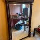 Large old solid oak trumeau mirror