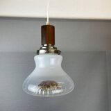 Lampe à suspension en forme de poire en verre d'art de style Mazzega 1970