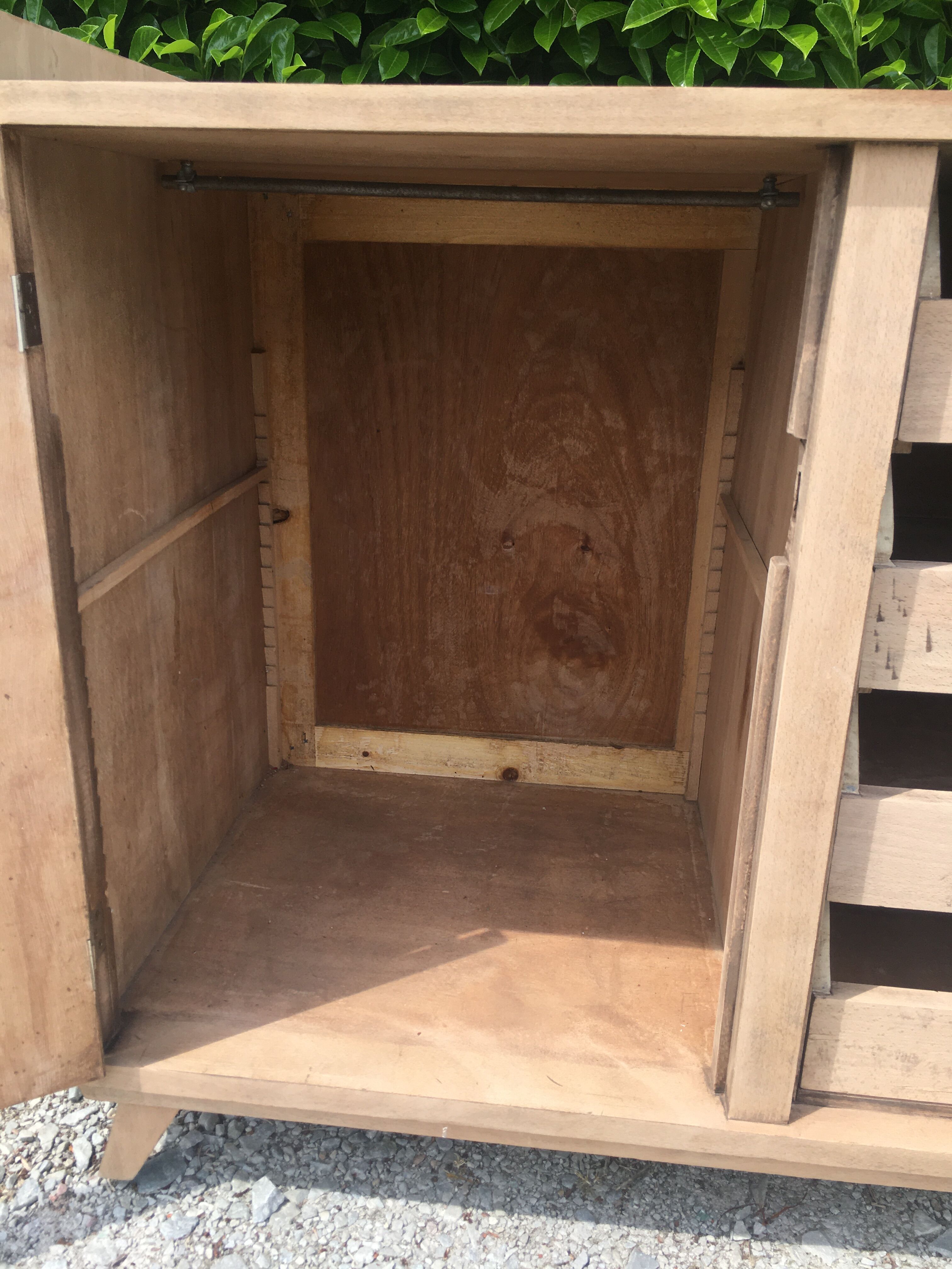 Parisian buffet feet compass raw wood