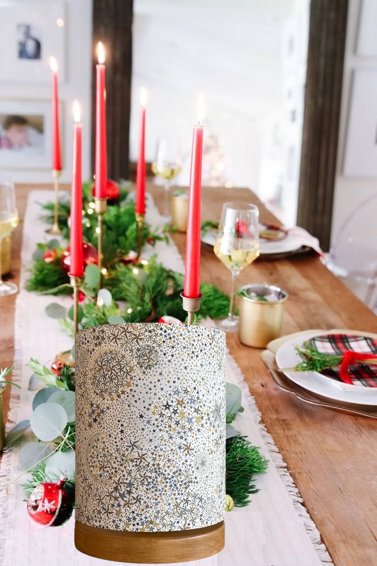 Lamp'angel Stars H30 D20 table lamp - Liberty fabric