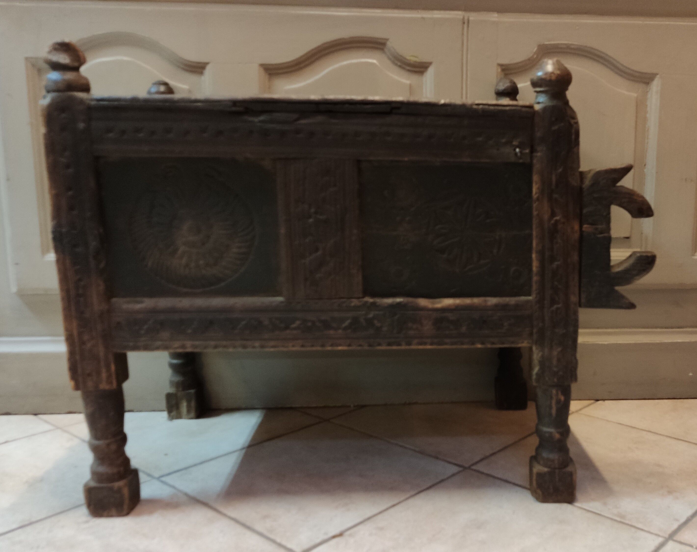 Small Afghan 19th Authentic Wedding Chest