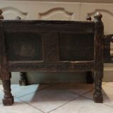 Small Afghan 19th Authentic Wedding Chest