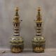 Paire de vases Longwy montés en lampe avec monture en bronze doré, fin XIXe