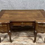 Curved Provençal Louis XV style desk in carved walnut circa 1880
