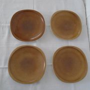 4 Flat flat enamel enamel porcelain from Sologne France 70/80 years