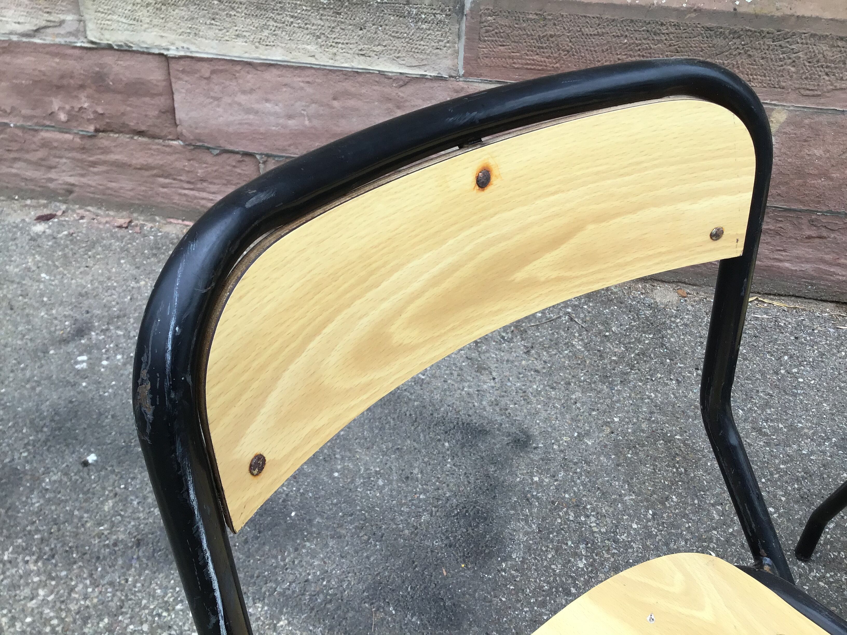 4 vintage school design chairs 1960