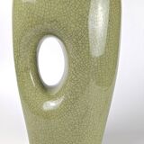Vintage celadon enamel ceramic vase