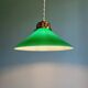 Art Deco pendant light in conical green opaline, 1920s-30s
