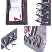 Miroir brutaliste métal et verre serti